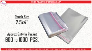 7001 PLASTIC POUCH 2.5x4"