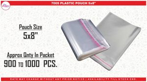 7005 PLASTIC POUCH 5x8
