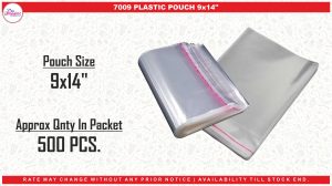 7009 PLASTIC POUCH 9x14