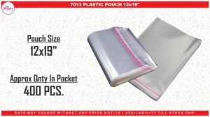 7013 PLASTIC POUCH 12x19"