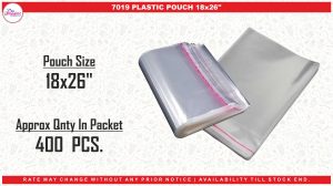 7019 PLASTIC POUCH 18x26"
