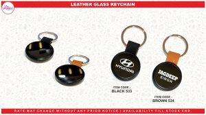 533 LEATHER GLASS KEYCHAIN