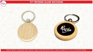 577 WOODEN GLASS KEYCHAIN