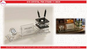 0619 CRYSTAL PEN STAND 11 INCH