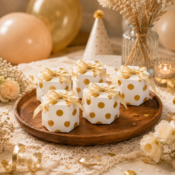 PF 90 HEXAGON GIFT BOX WITH RIBBON - Image 2