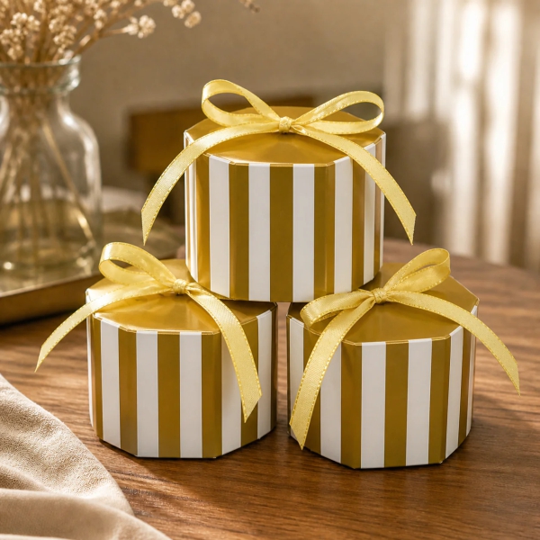 PF 91 HEXAGON GIFT BOX WITH RIBBON