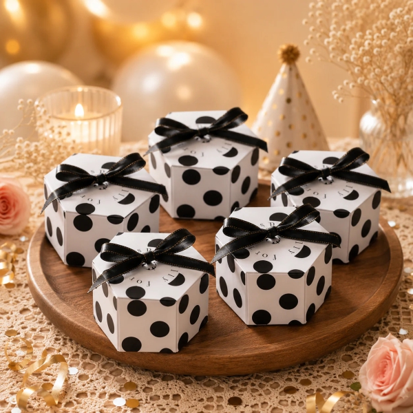 PF 92 HEXAGON GIFT BOX WITH RIBBON